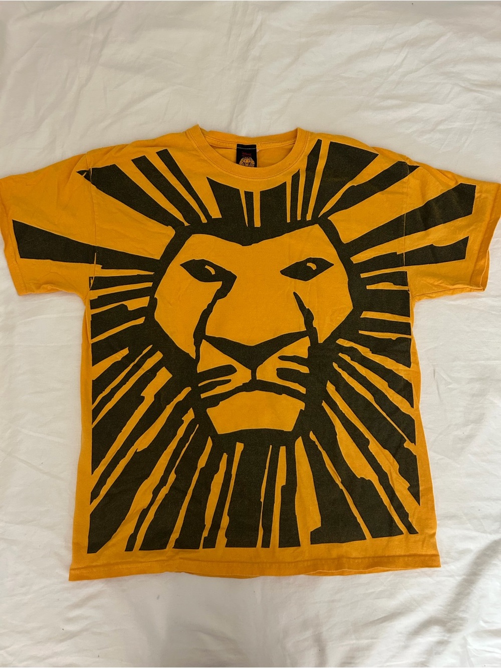 Vintage Disney The Lion King Yellow Graphic Tee with Black Print Large